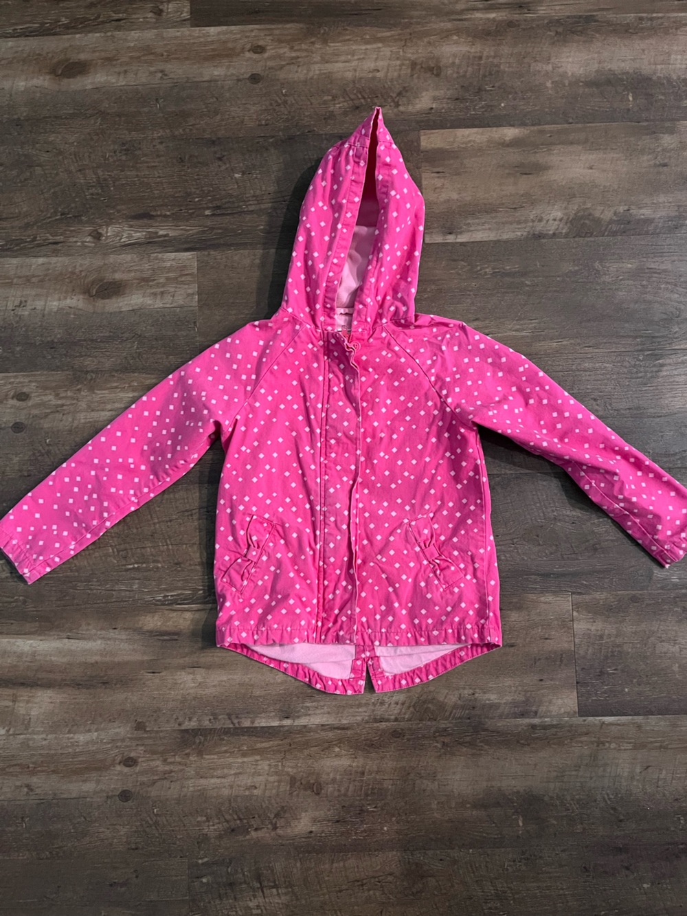 Gymboree Pink Hooded Jacket with White Diamond Accents